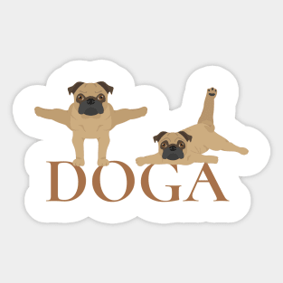 Pugs yoga Sticker